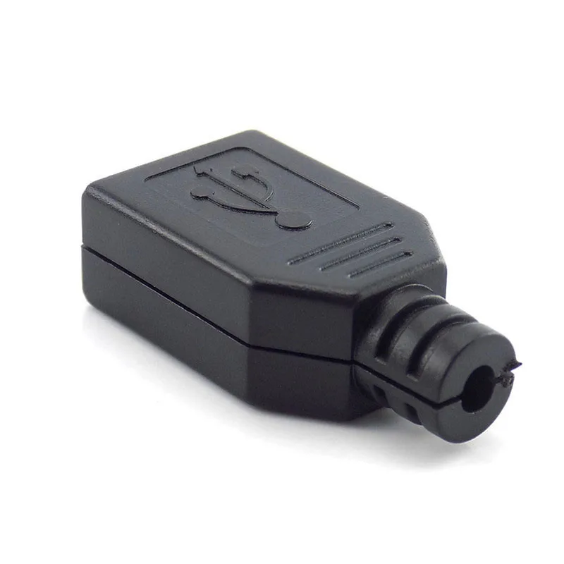 4 Pin USB 2,0 Тип Женский Разъем Черный Пластик крышкой припоя Тип Разъем DIY Кабель K09