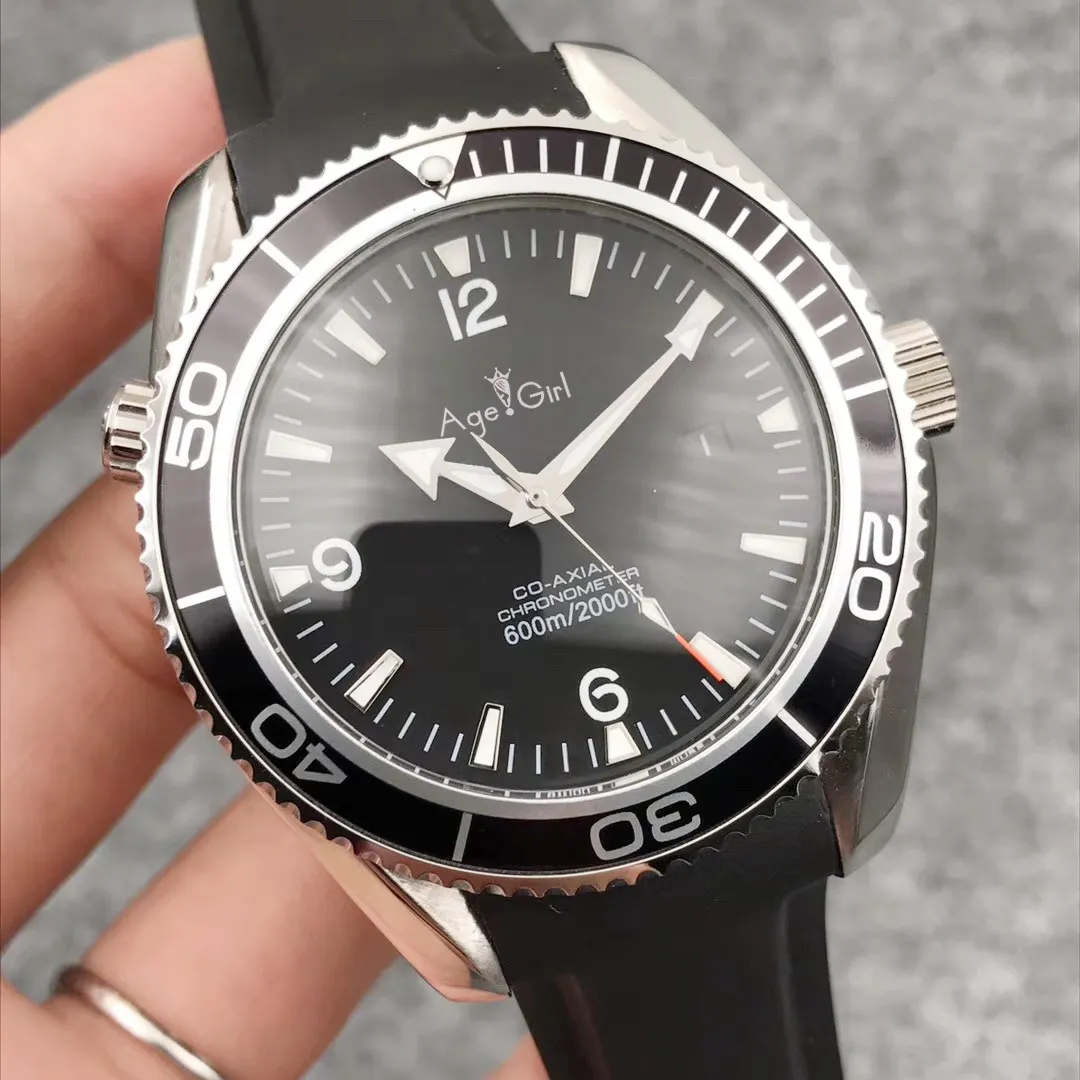 

Luxury Brand New Men Automatic Mechanical Silver Black Rubber James Bond 007 Ceramic Crystal Sapphire Limited Sport Watches AAA+