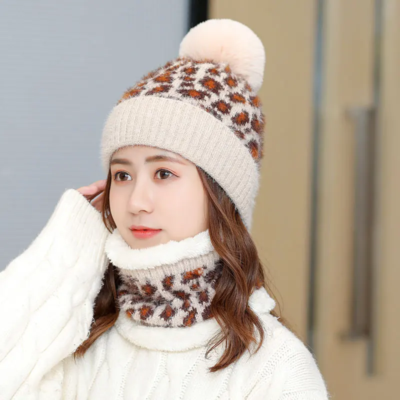 Зимняя фланелевая утолщенная шерстяная шапка с воротником костюмы Детская мода защита ушей теплые вязаные перчатки наборы шарф шапка - Цвет: 6
