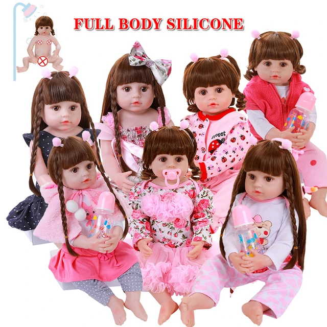 23 Inch Boneca Reborn Baby Doll Full Body Silicone Vinyl Sleeping boy bebe  Reborn Menino Doll Toy For Children brithday gift - AliExpress