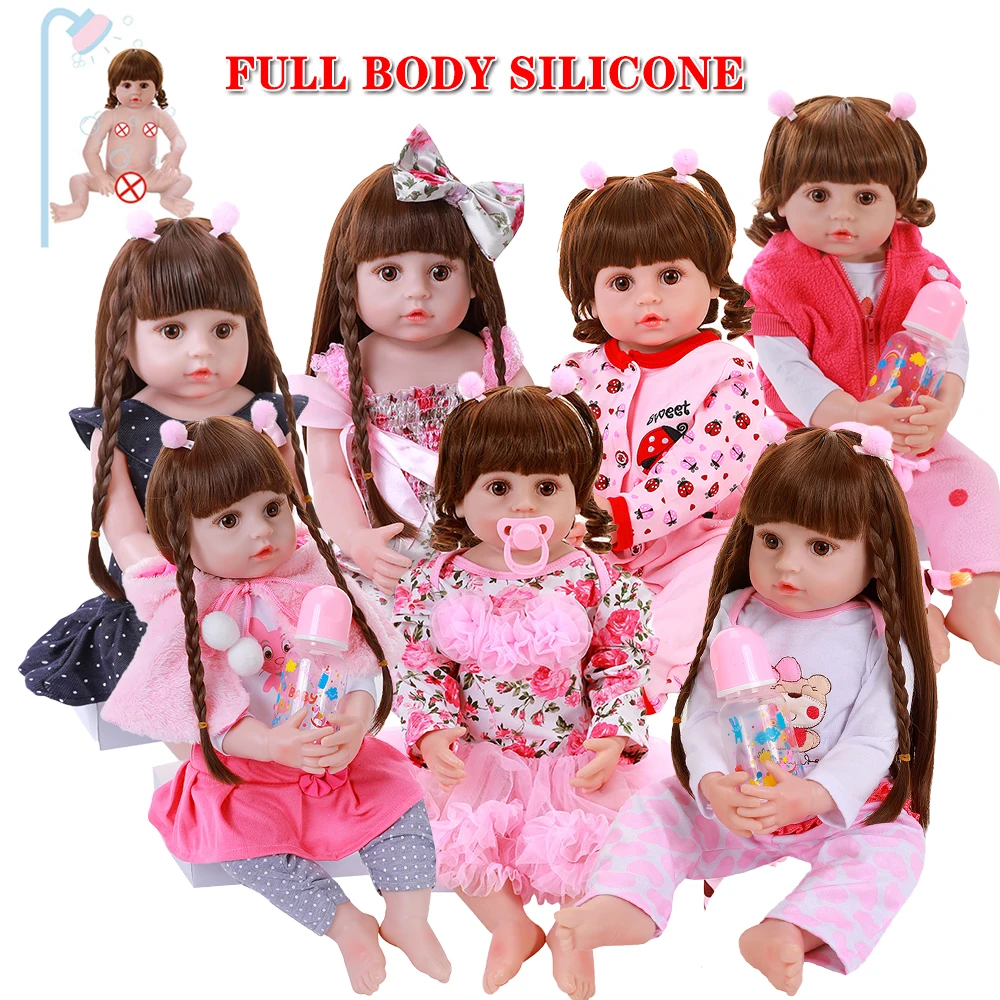 56CM Reborn Doll 22 Inch Baby Realistic Adorable Dolls Full Silicone Cute Toddler Soft Touch Water Proof Bath Toy | Игрушки и хобби