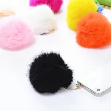 Bozhu Кролик волосы большой шар для волос 3,5 мм наушники порт пылезащитный Разъем гарнитура наушники пробка гарнитура для мобильного телефона пылезащитный для планшета