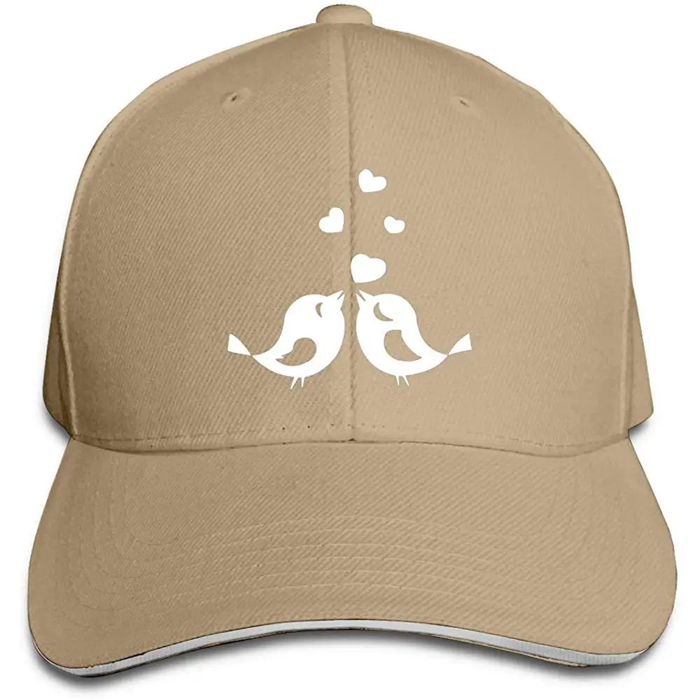 Мужская Женская Бейсболка для гольфа с птицами и сердечками