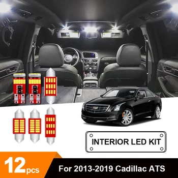 

12 x White Ice Blue Canbus Car LED Trunk Interior Door Vanity Mirror License Plate Bulbs Package Kit For 2013-2019 Cadillac ATS