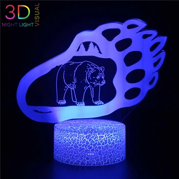 

ATOPH Bears Paw 3D Night Light Boys Girls Bedroom Lighting Decoration Animal LED Nightlight