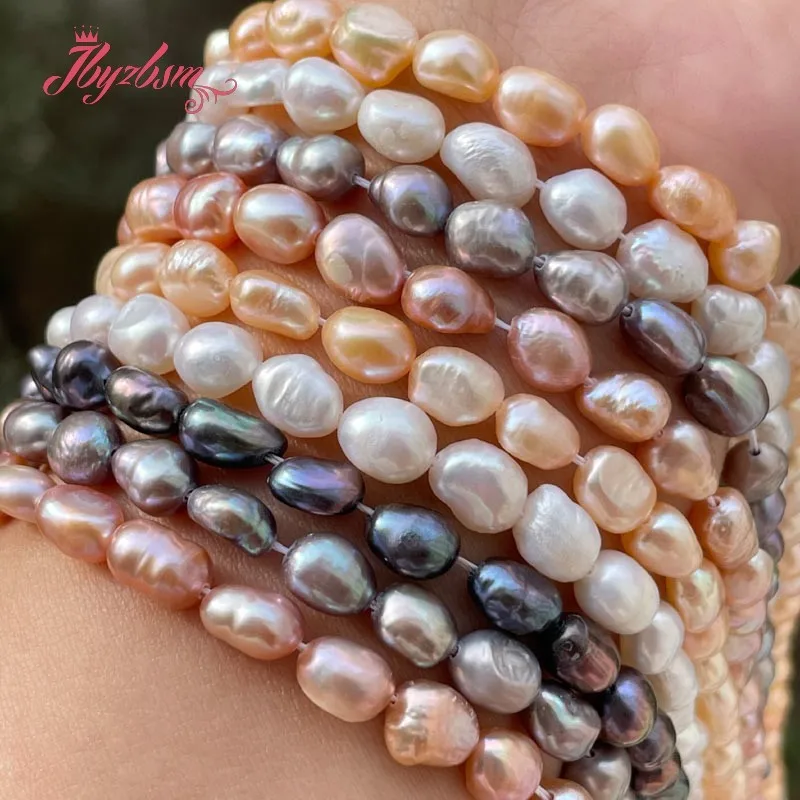 7-8mm Freefrom Baroque High Punch Freshwater Pearl Stone Loose Beads 14.5