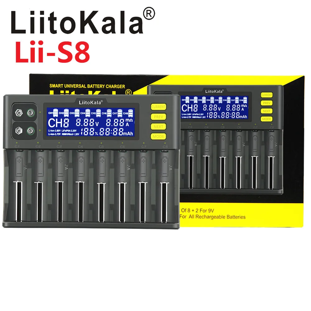 LiitoKala Lii-PD2 Lii-PD4 Lii-S8 Lii-500 Lii-600 battery Charger for 18650 26650 21700 AA AAA 3.7V lithium NiMH battery shaver charger cord