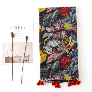 

2020 designer winter scarf women accesorios mujer female elegant long autumn leaves scarf bufandas invierno mujer