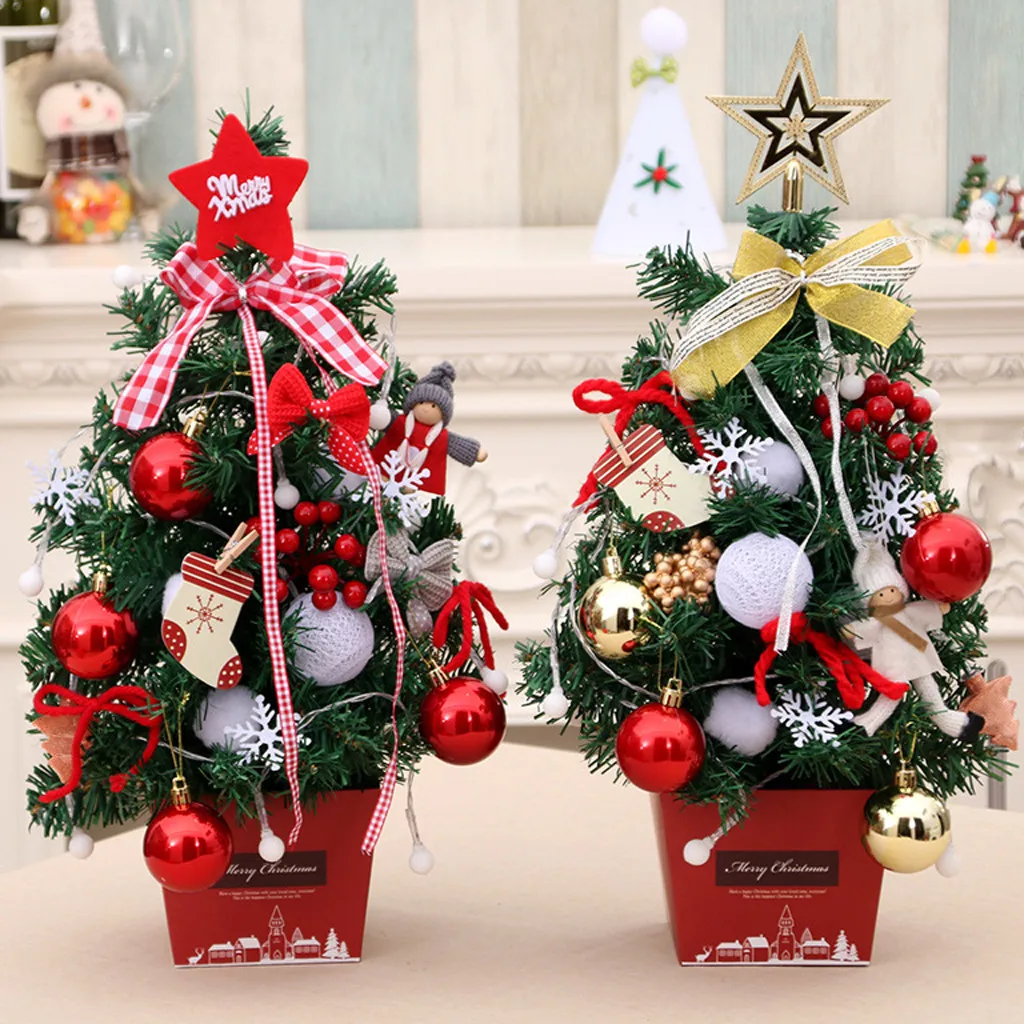 Мини светящиеся елочные украшения arbol de navidad светодиодный искусственный Настольный Мини Рождественская елка ozdoby choinkowe kerstboom@ 25
