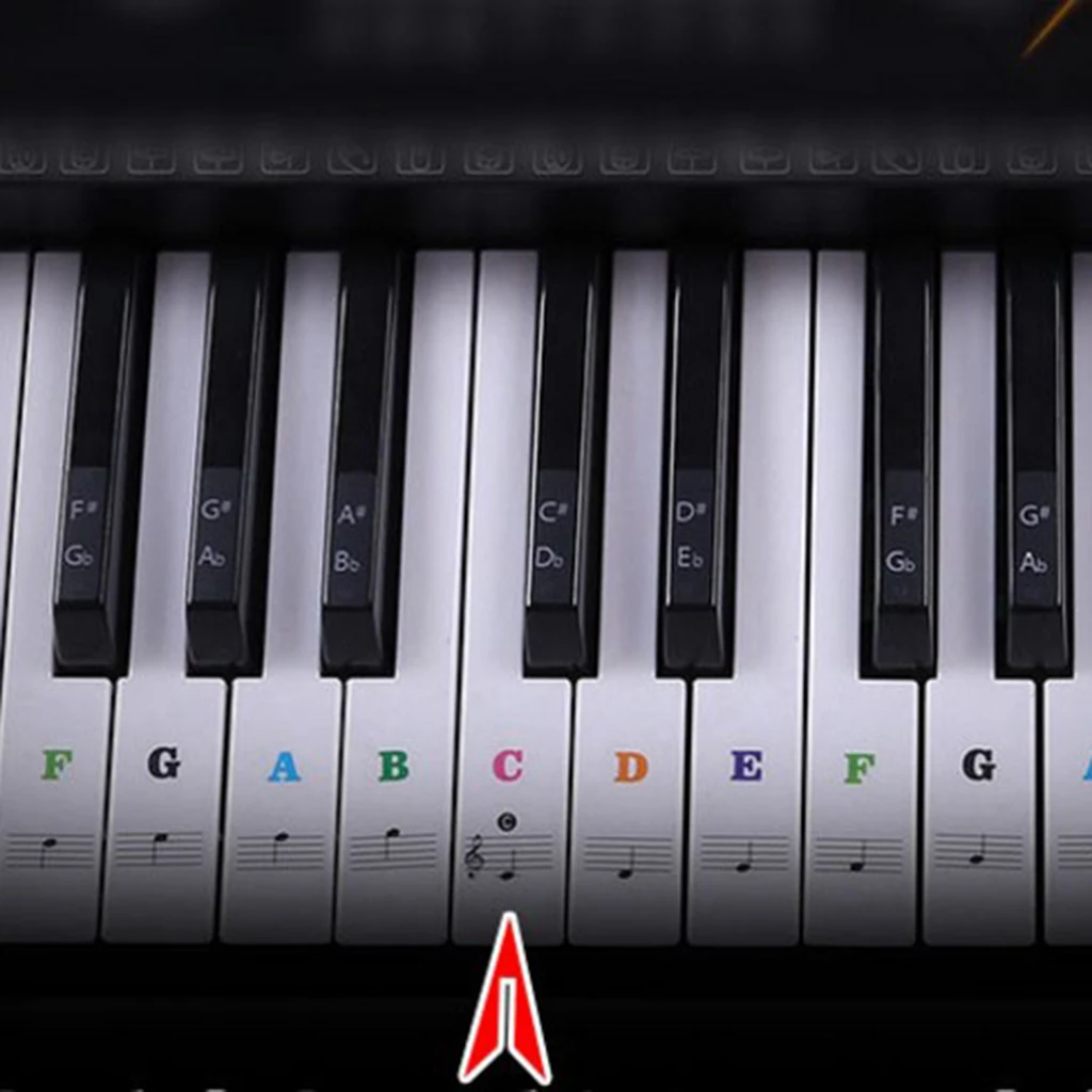  Piano Sticker Music Note Keyboard Sticker Decals for 49/54/61/88 Keys Piano Keyboard Instruments 24.5x14.3cm 