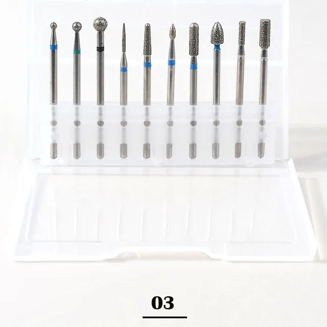 10pcs /box Functional Nail Polishing Grinding Head Kits clean foot cuticle Nail Machine Nail Polishing Tool Drill-WG02-10Pcs-ZH3