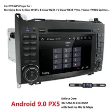 PX5 4G ram+ 64G rom автомобильный dvd-плеер gps Android 9,0 7 дюймов 2 Din для Mercedes/Benz/Sprinter/W209/W169/Viano/Vito/B200 4G Wifi DVR