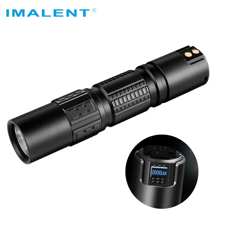 IMALENT DM21C перезаряжаемый фонарик Cree XHP35 HI OLED дисплей 2000LM Мини Тактический с Magetic USB +