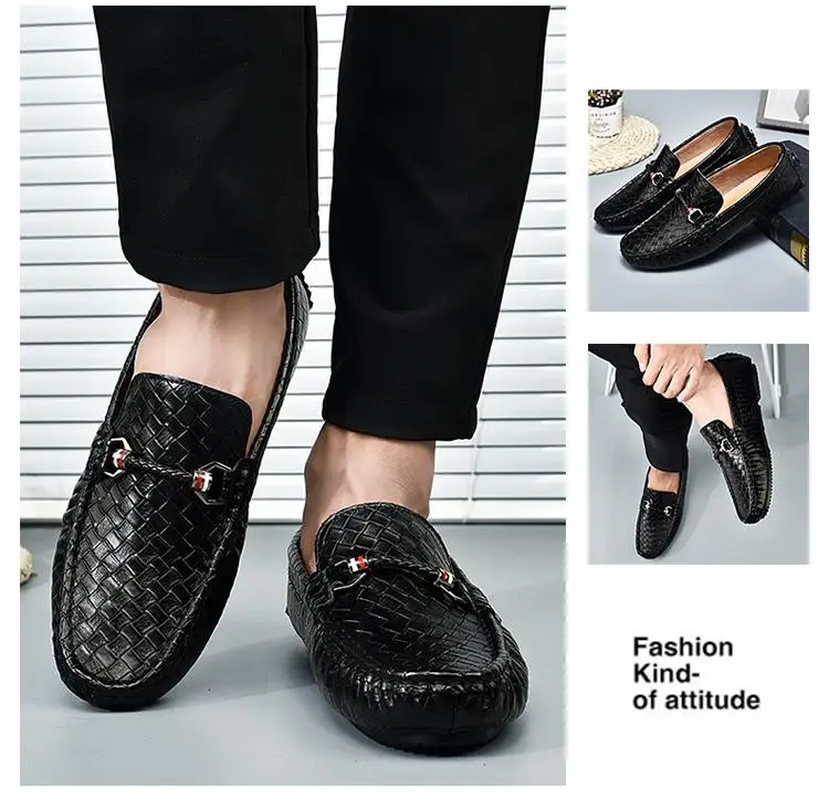 Mocassin homme/модные мужские повседневные кожаные туфли-лоферы в британском стиле; мужские мокасины без застежки; Уличная обувь; zapatos hombre; Цвет Синий