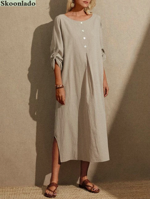 Good quality linen dresses Clearance