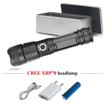 

most powerful flashlight usb charge cree XHP50 zoomble torch 18650 or 26650 flash light lantern led zaklamp hunting Searchlight