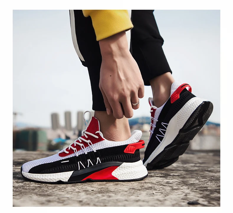 Air Mesh Lightweight Running Shoes Breathable Non-slip Men Sneakers ...