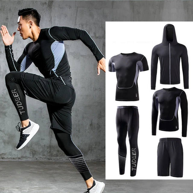 5 Pcs/Set Men's Tracksuit Gym Fitness Compression Sports Running