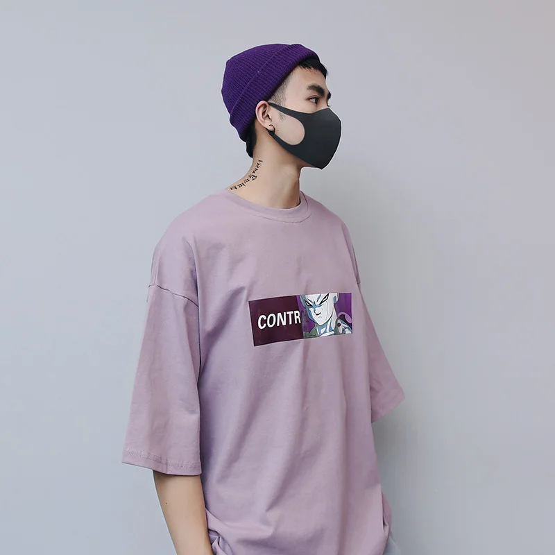 

Oversized Mens T-shirt Dragon Ball Z Frieza King of The Universe Printed T-shirt with Anime Clothes Shirts Streetwear for Cotton
