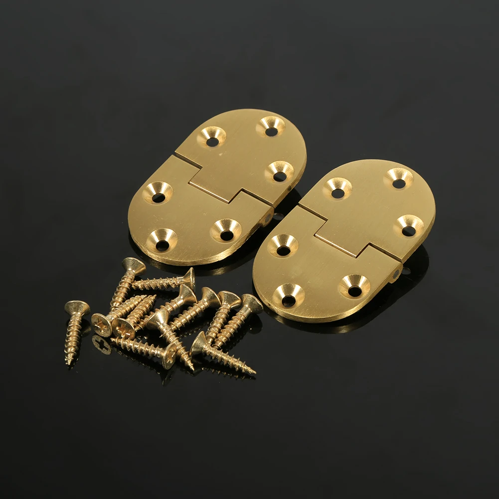 with Screws 2 Solid Brass Butler Tray Hinge Round Edge 2-1/2"x1-1/2" 