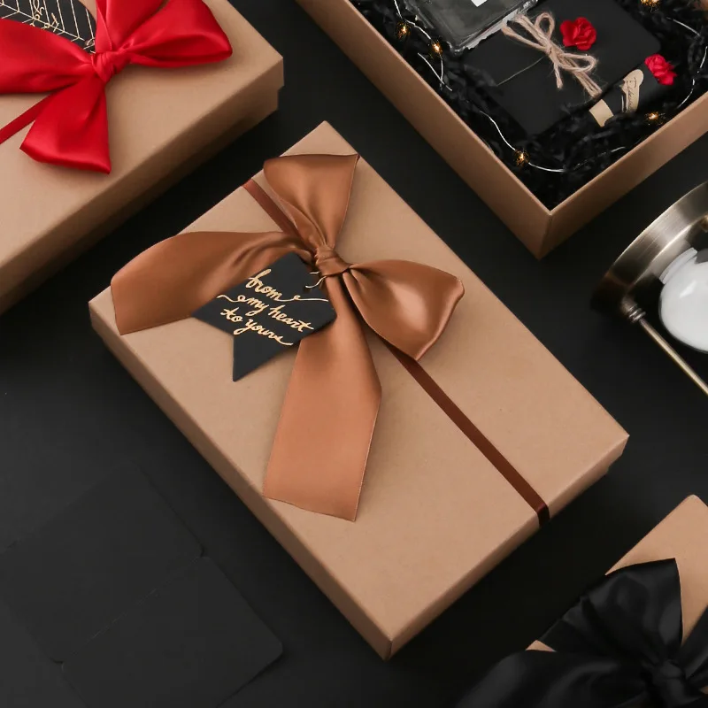 

Present Packing Box Valentine's Day Gift Box Birthday Kraft Paper Shoes Perfume Comestics Jewelry Pack Carton Boxes 1pc