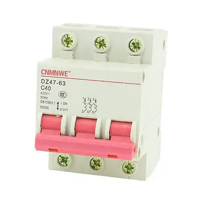 DZ47-63 C40 40A 400VAC 6000A Breaking Ёмкость 3-канальный автомат защити цепи