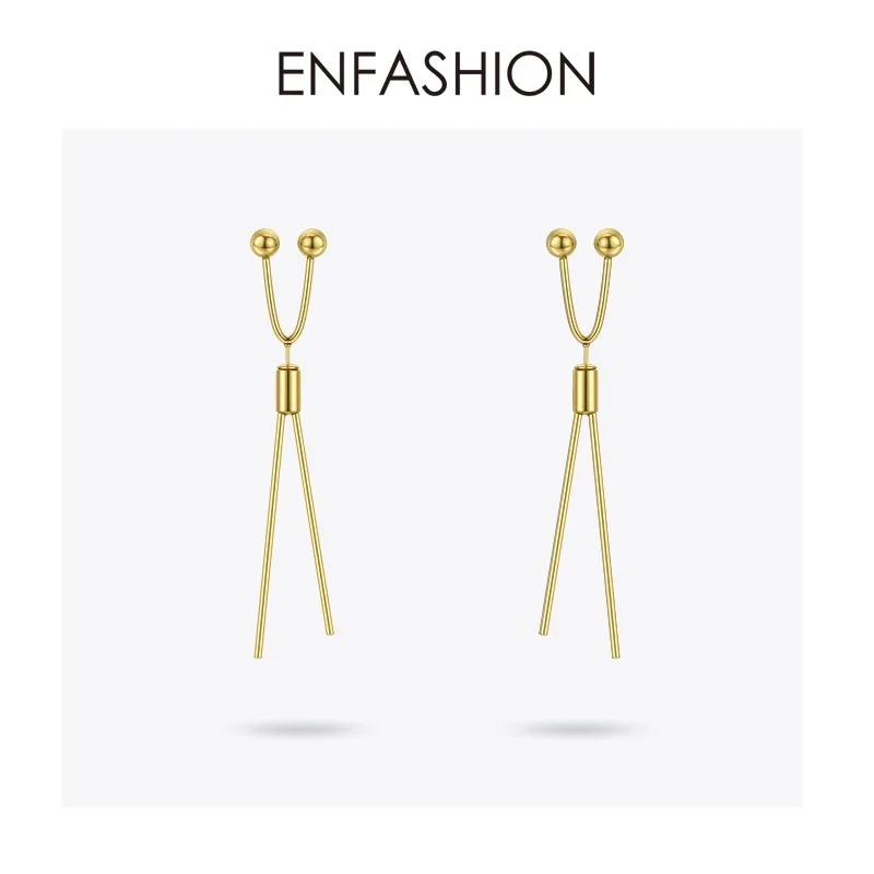 Женские серьги гвоздики ENFASHION с большими трехмерными длинными гвоздиками Модная