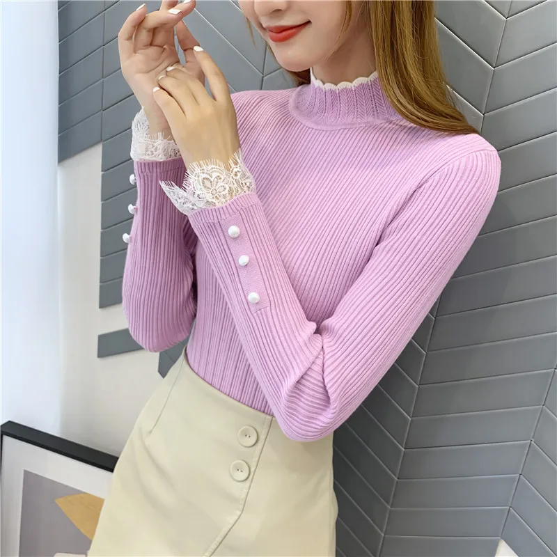 Pullover Blusas De Inverno Feminina 9411 Real Shot New Thickened Lace Sleeve Bottoming Shirt 38- 1st Floor, 3 Rows, 4 Shelves