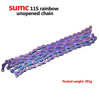 

9-12 Speed Road Bike Bicycle Chain MTB Colorful Vacuum Rainbow Plating 116 Links 126 Links None Hollow