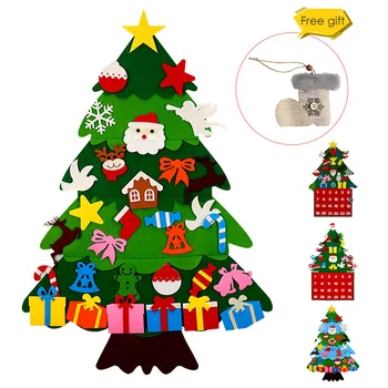 

DIY Felt Christmas Tree New Year Xmass Gifts Kid Toy Artificial Tree Wall Hanging Ornaments Christmas Decoration For Home Decor