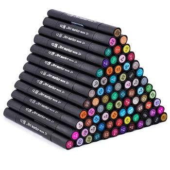 

KAYC 80 Color Art Markers Sets Dual Head Artist Professional Alcohol Based Felt Tip Sketch Marker For Manga Drawing Art Supplies