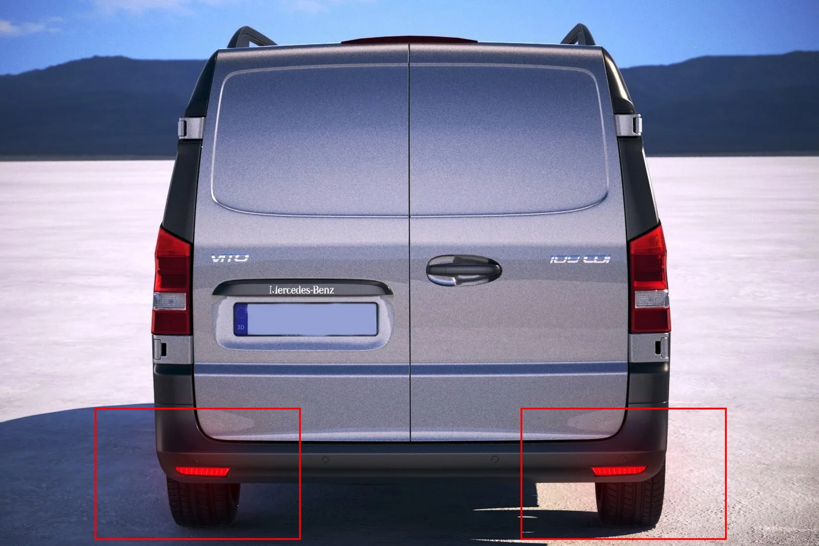 Для Mercedes-Benz W447 Vito Tourer-19 светодиодный светильник-отражатель заднего бампера с красными линзами