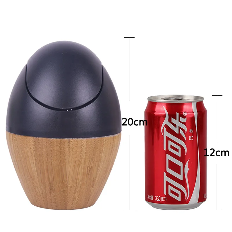 New High-gra Desktop Trash Can with Cover Office Home Living Room Kitchen Table Small Paper Basket Bedside Flap Type Rubbish Bin