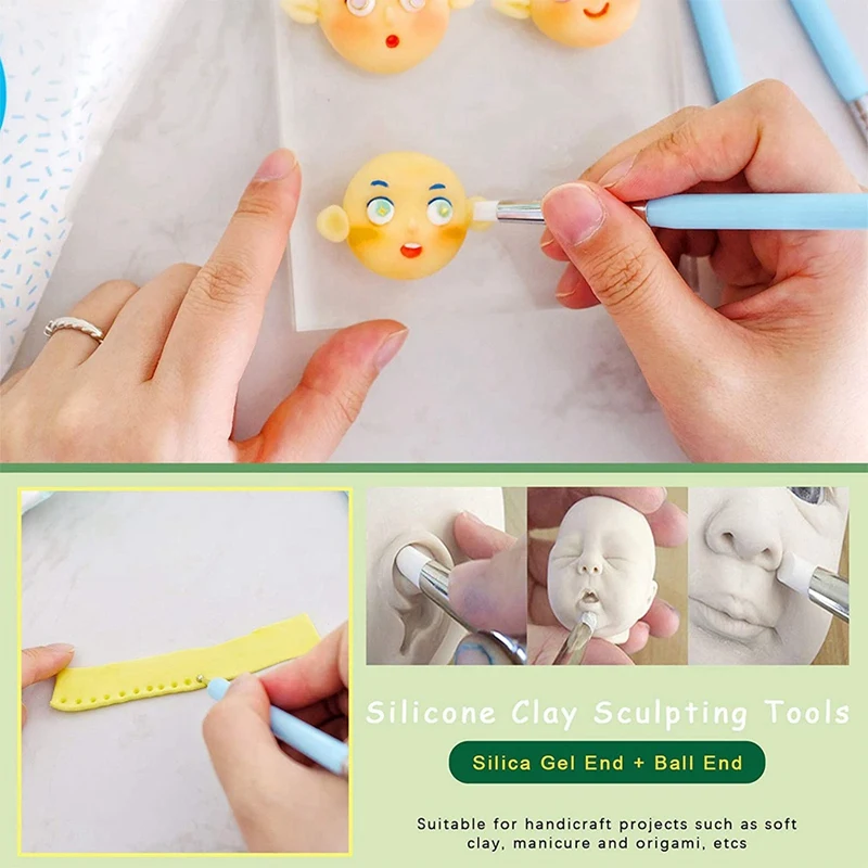 21PCS Polymer Clay Modeling Tools Set Including Sculpting Pens Pottery Acrylic Roller | Дом и сад