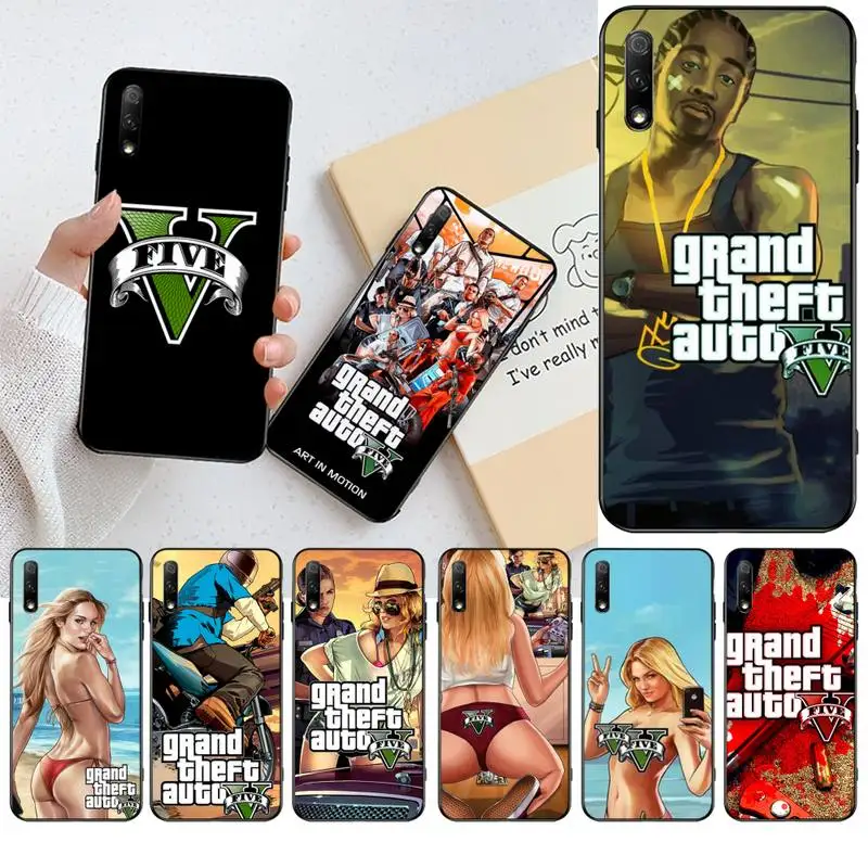 HPCHCJHM горячий Grand Theft Auto GTA 5 мягкий черный чехол для телефона Huawei Honor 20 10 9 8 8x 8c 9x 7c 7a