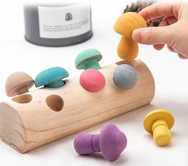 Wooden Montessori Toys Set  Shape Matching Size Cognition Educational Toys Baby