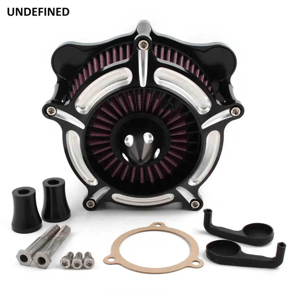 Motorcycle Air Filter Cleaner Kits Spike Turbine CNC Black For Harley Touring Road King Electra Street Glide Softail Dyna FXDLS