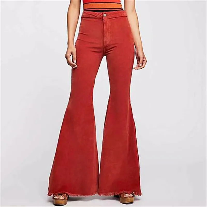 Женские вельветовые брюки бойфренда с высокой талией, красные брюки для женщин, женские красные обтягивающие брюки
