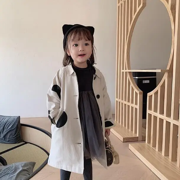 

2019 New Arrival Girls Dots Coat Autumn Full Sleeve Fashion Girls Jacket 1-6 Years PQ200