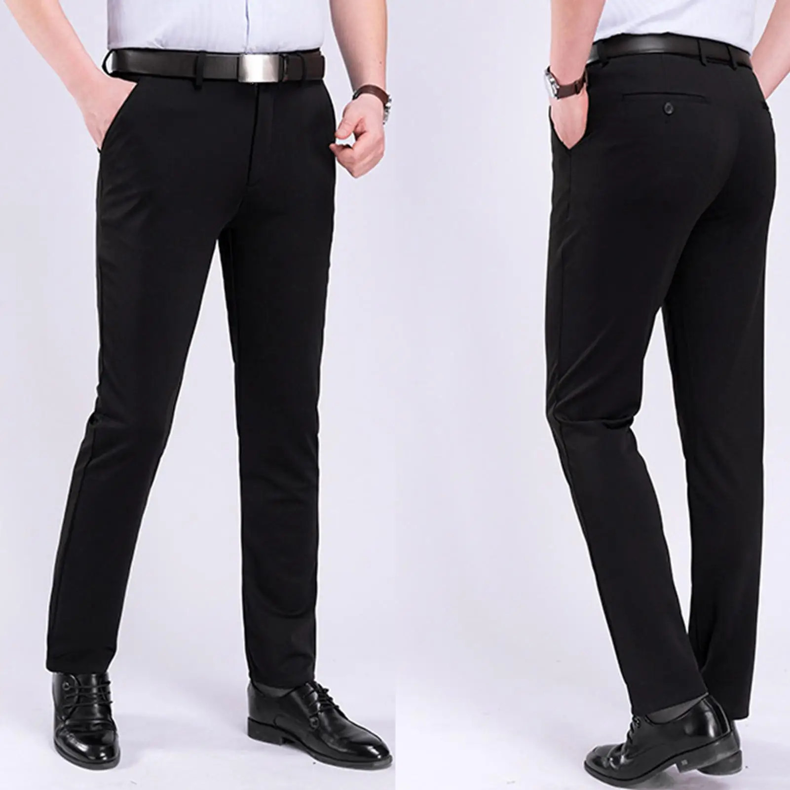 Men's Suit Pants Straight Long Classic Business Casual For Spring Autumn
