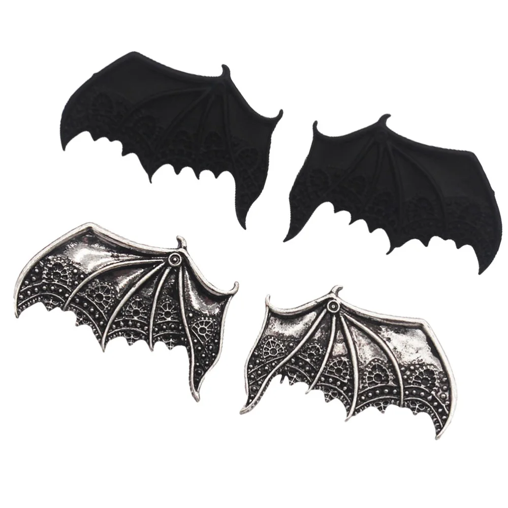 

2 Pairs Cool Devil Wings Bat Wings Hairpins Punk Halloween Hairclip Accessories