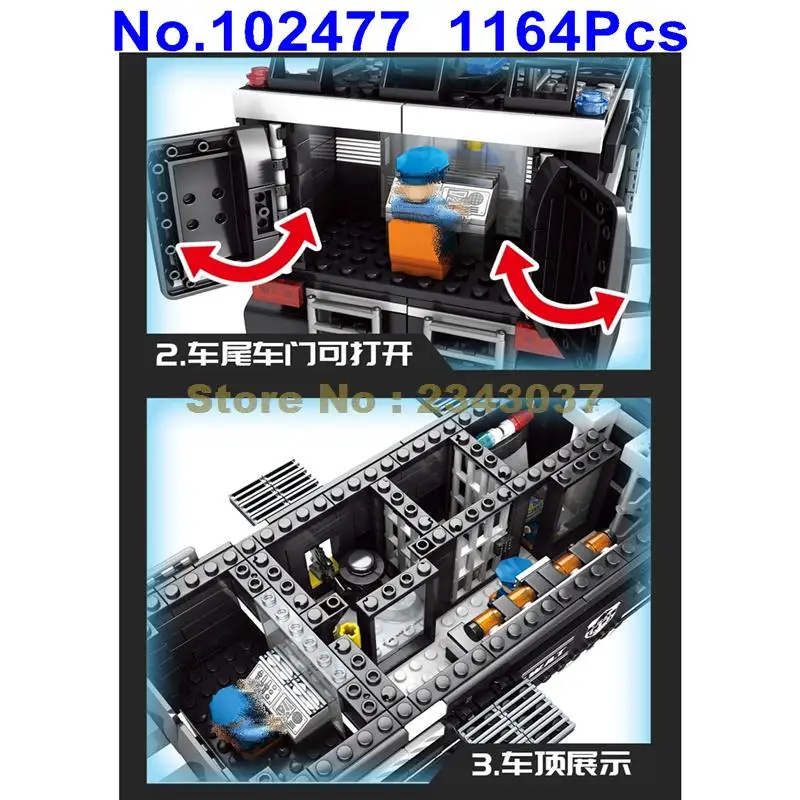 102477 1164 шт black hawk swat Мобильная командная база военные строительные блоки игрушки
