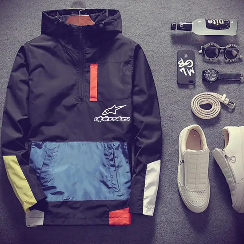 

Men Bomber Jacket Thin Slim High Mountain Star Jackets Windbreaker Zipper Windbreaker Jacket Outwear Coats Brand Clothing Tops