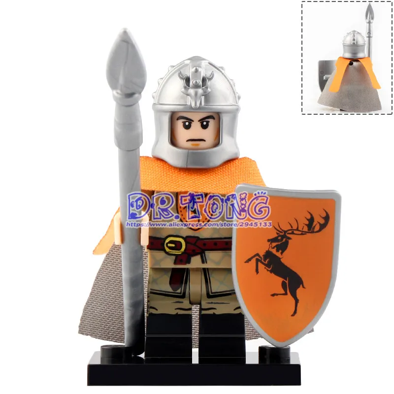 

20pcs Building Bricks Game of Thrones Baratheon Solider Sword Infantry Spear Wielder Gun Archer Axe Infantry Toys XP218