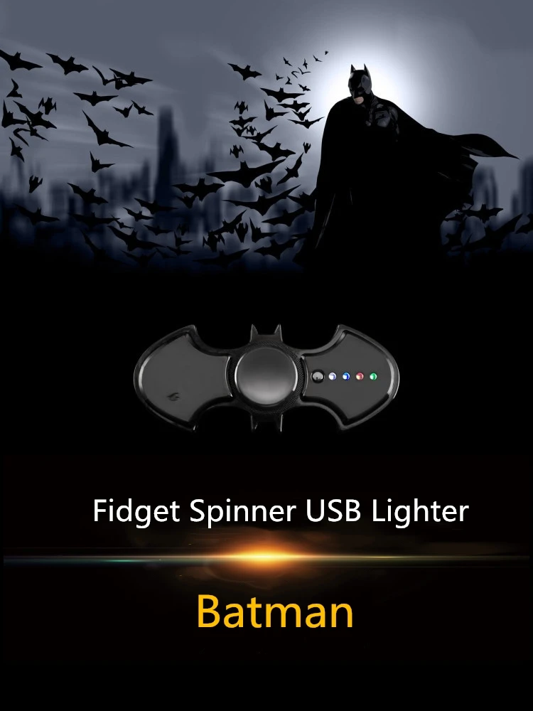 Batman Fidget Spinner Usb Electronic Lighter 3 Varieties Led Lights  Cigarette Lighter And Hand Spinner Toy Plasma Arc Lighter - Cigarette  Accessories - AliExpress