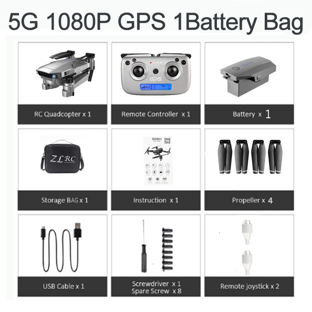 SG907 GPS Drone with 4K 1080P HD Dual Camera 5G Wifi RC Quadcopter Optical Flow Positioning Foldable Mini Drone VS E520S E58
