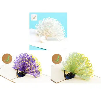 

Handmade 3D Up Birthday Cards Blessing Cards Thank Cards Love Cards Creative Greeting Cards Paper craft (180 degree Peacock