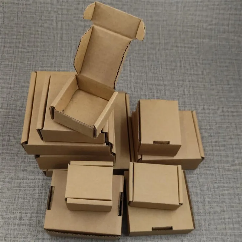 25pcs 10 sizes Small Corrugated Paper Box Accessories Packaging Boxes DIY Blank Craft Cardboard Courier | Дом и сад