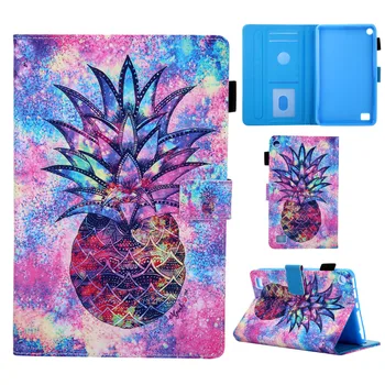 

Butterfly Pineapple For Amazon Kindle Fire 7 2015/2017/2019 7 inch Case PU Leather Auto Wake/Sleep Cover Tablet Stand Shockproof