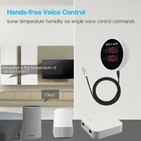 Tuya Smart WIFI Hygrometer Thermometer With External Temperature Humidity Detector,USB Charge or Rechargable Battery - Image 3